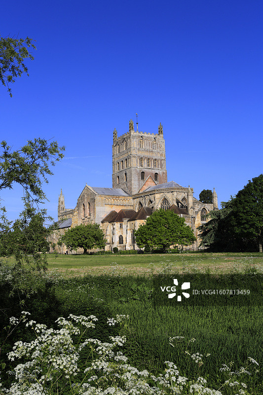 夏季，蒂克斯伯里修道院图片素材