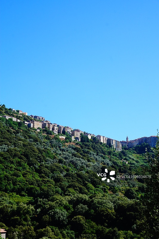 法国科西嘉岛萨泰恩城市天际线图片素材