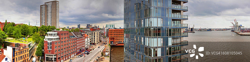 汉堡大易北街易北河风光图片素材