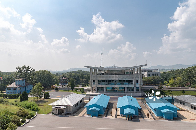 朝鲜半岛非军事区内的共同警备区图片素材