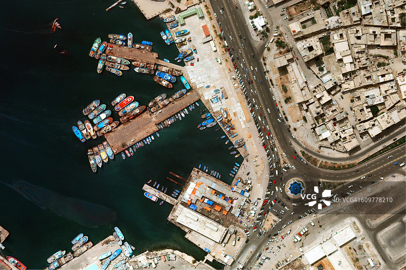 的黎波里港的鸟瞰图图片素材