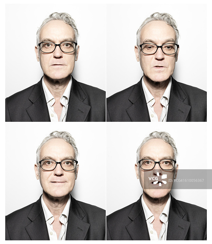 在照相亭里的商人肖像图片素材