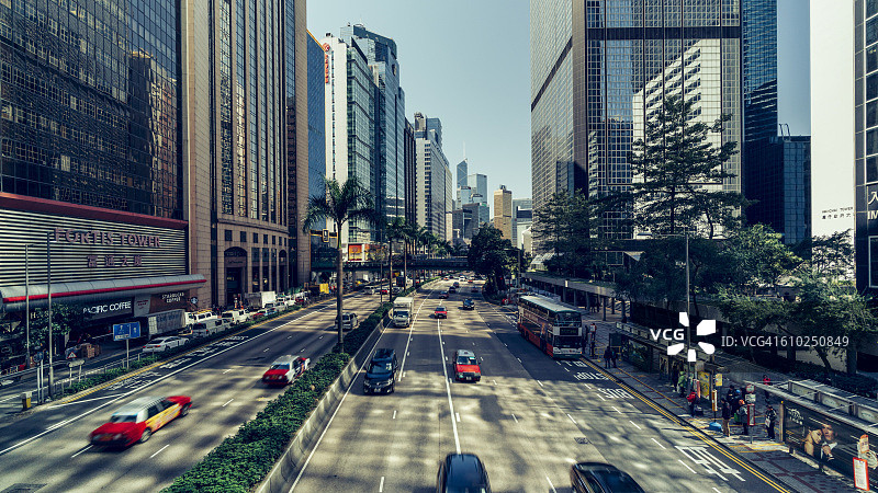 香港告士打道的交通图片素材