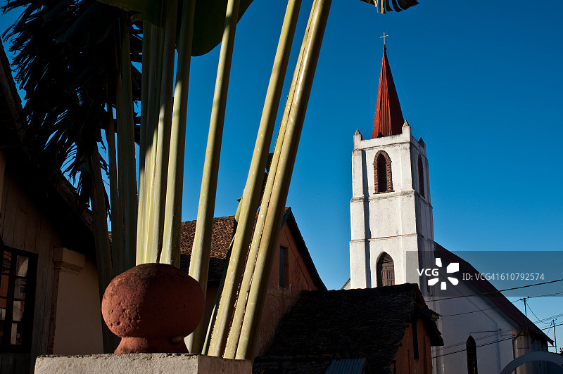 路德教堂和旅人蕉树（马达加斯加）图片素材