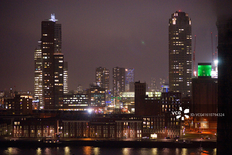 荷兰鹿特丹夜景图片素材