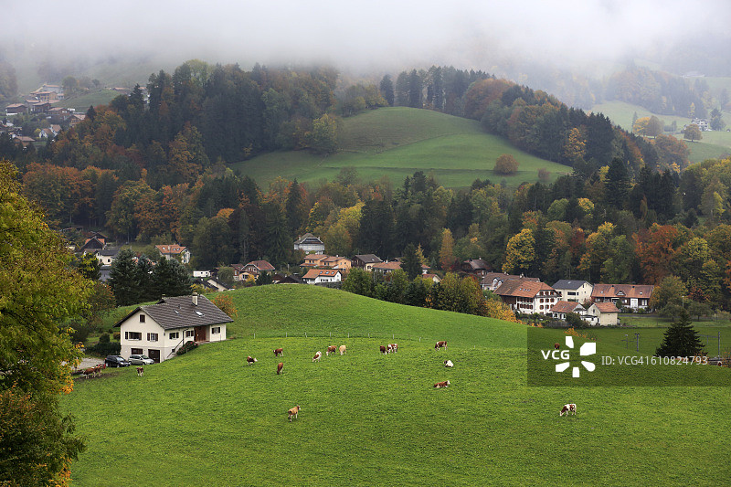 Gstaad附近的山村图片素材