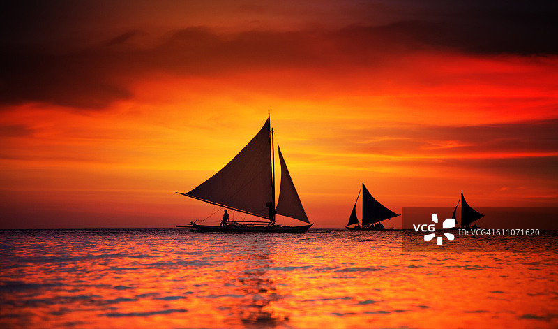 长滩岛日落图片素材