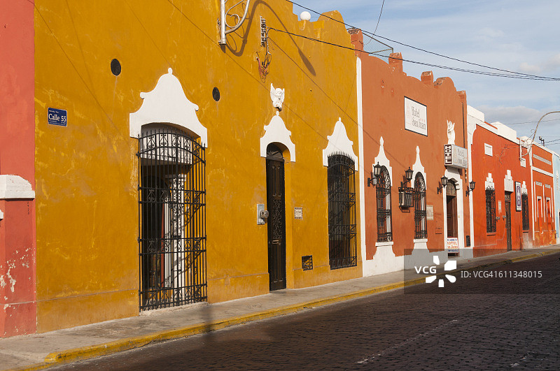墨西哥梅里达的彩色建筑图片素材