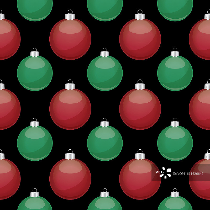 红色和绿色圣诞装饰品图案图片素材