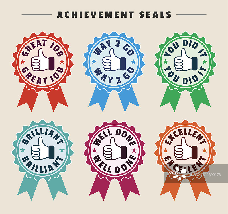 成就鼓励竖起大拇指标记图片素材