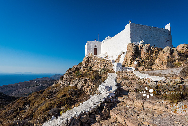 帕特莫斯岛的以利亚先知教堂图片素材