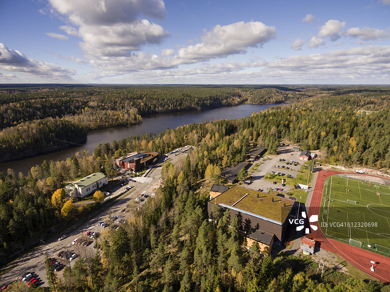 芬兰努克西奥国家公园的航拍景色图片素材