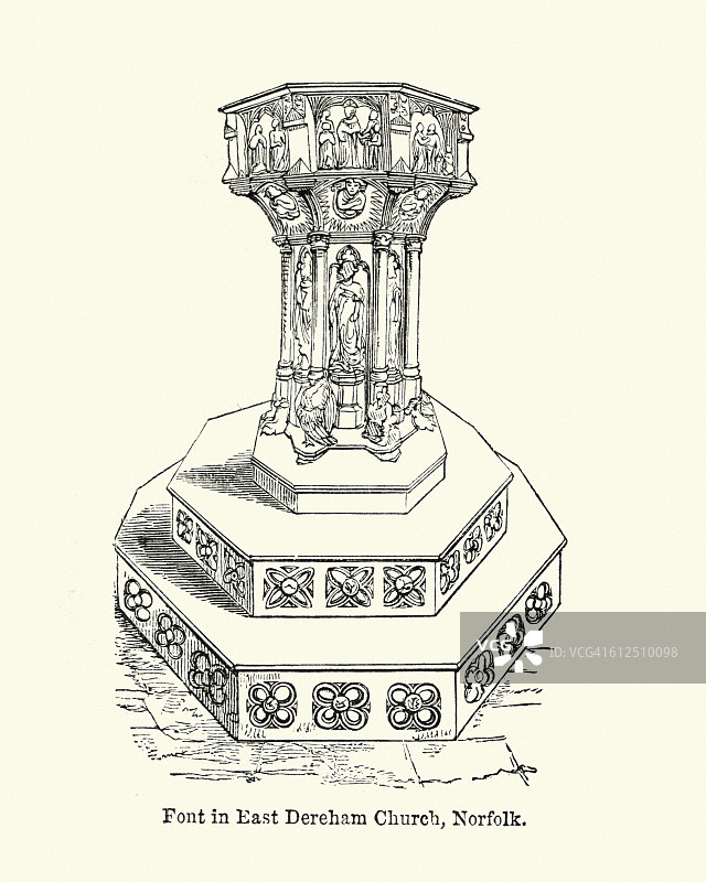 中世纪洗礼盆图片素材