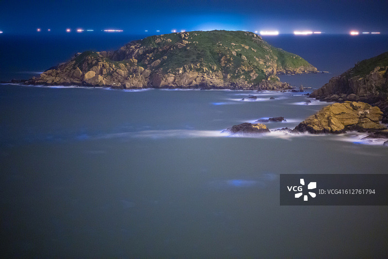 蓝眼泪生物发光藻图片素材