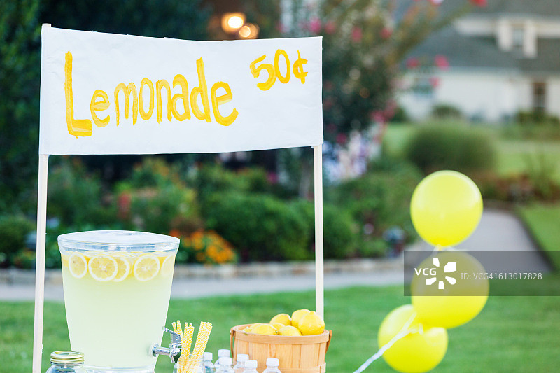 清爽柠檬水摊位图片素材