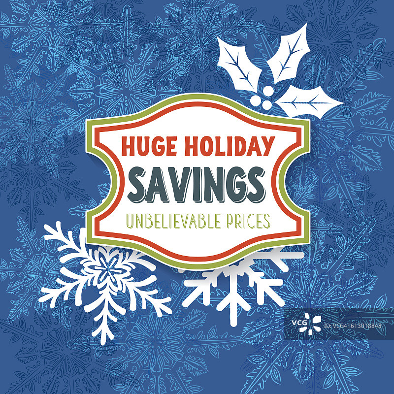 蓝色冬季促销标签广告图片素材