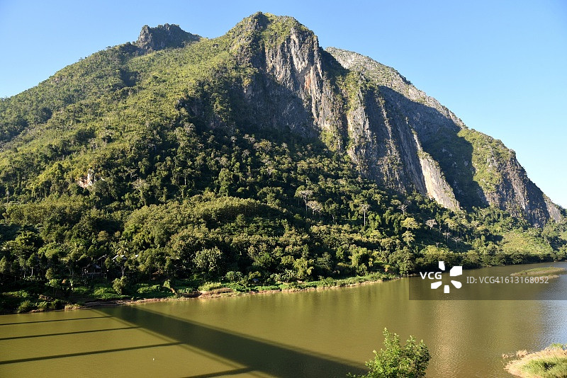 老挝亚洲农巧南苏尔河风光图片素材