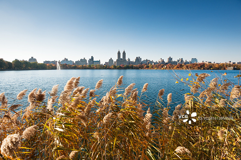 水库另一侧的中央公园西区图片素材