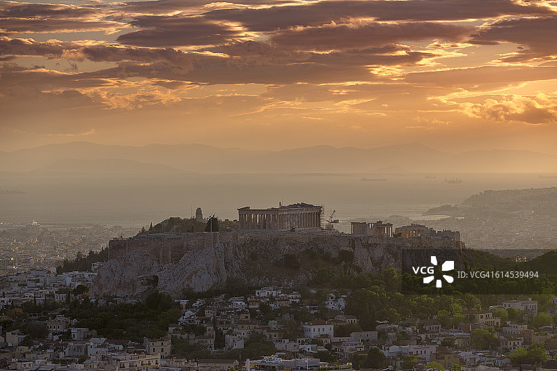 日落时分的雅典卫城图片素材
