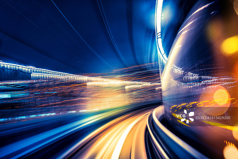 抽象运动模糊的城市灯光图片素材