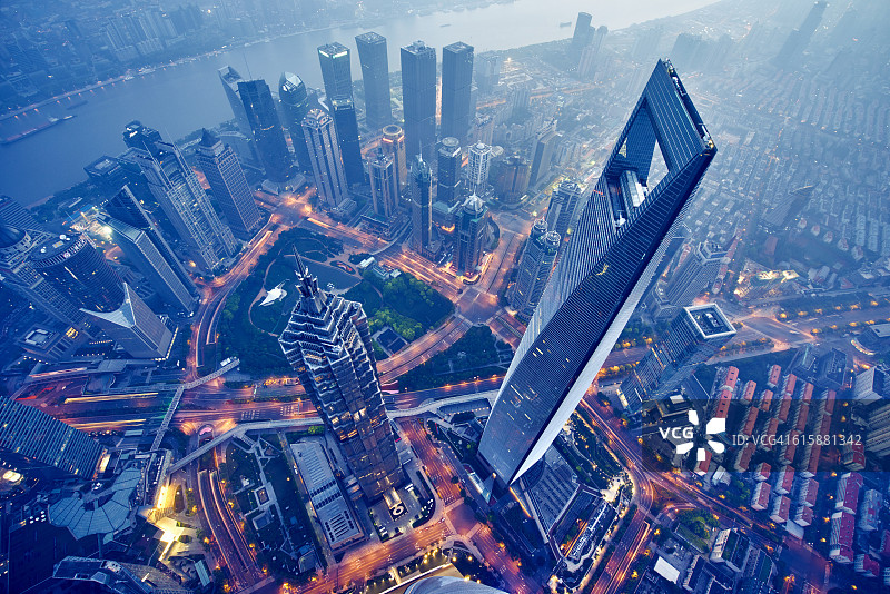 上海夜景航拍图片素材