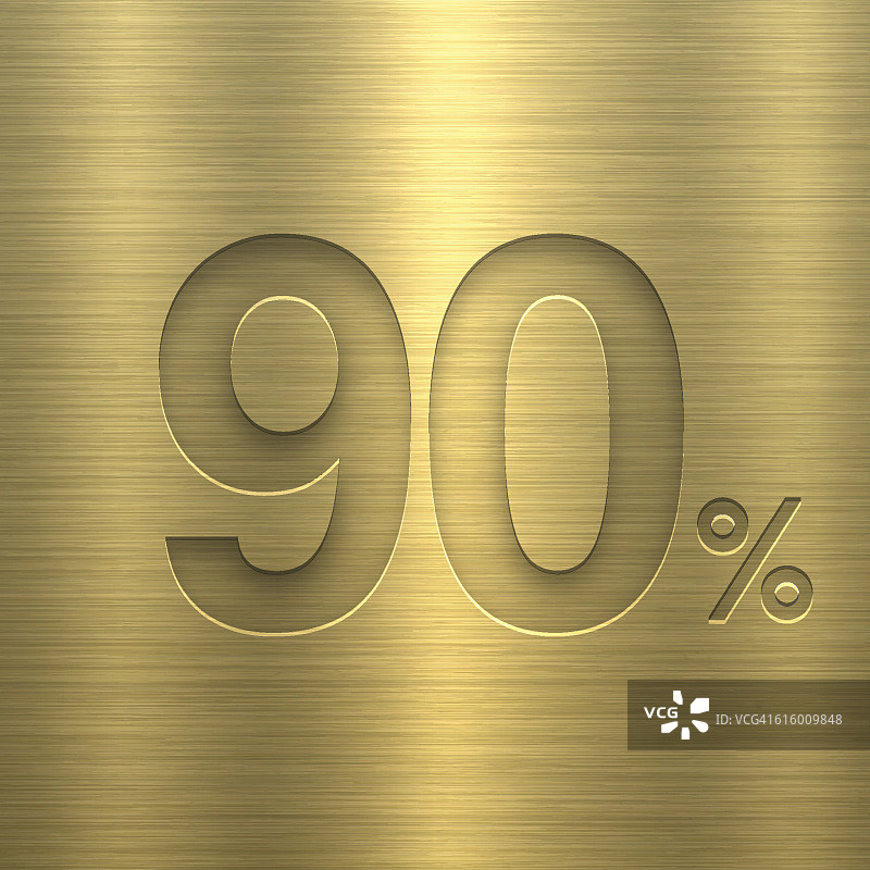90%设计，金色金属纹理数字图片素材