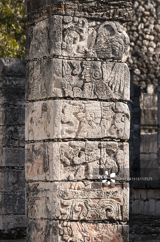 奇琴伊察玛雅石雕图片素材