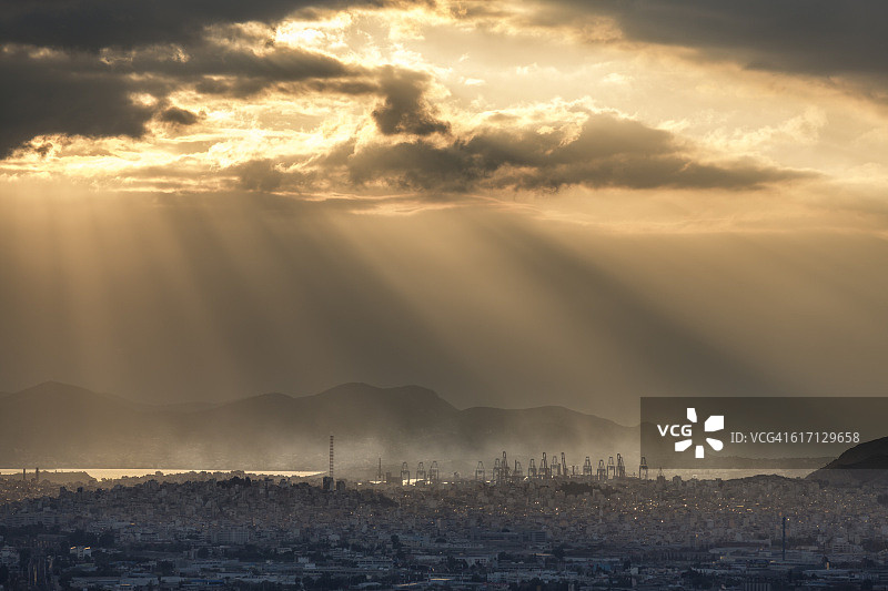 工业日落图片素材