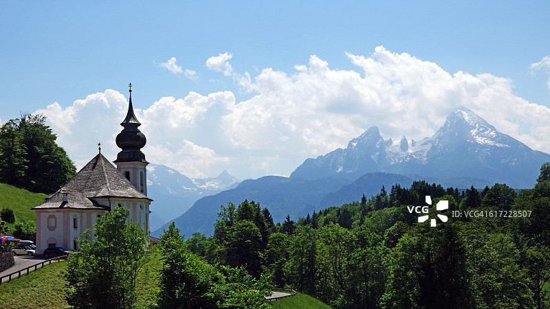 贝希特斯加登附近玛利亚格恩教堂，巴伐利亚图片素材