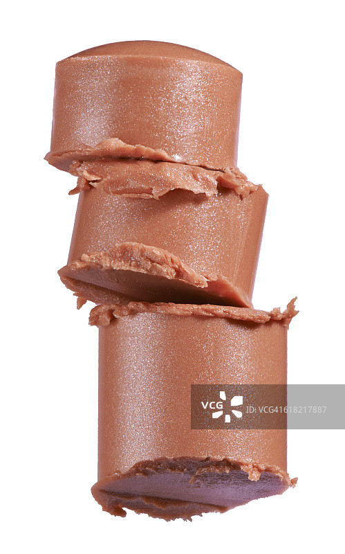 切开的口红特写图片素材