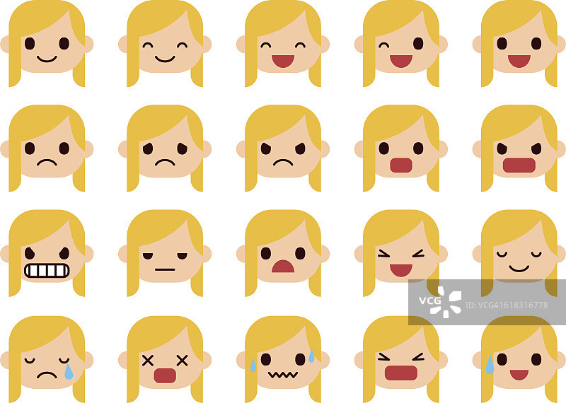 女性情绪合集图片素材