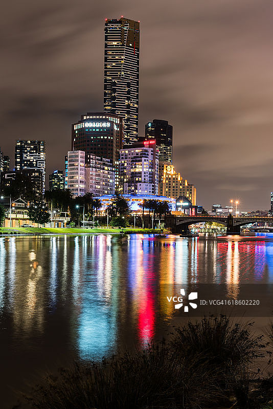 墨尔本城市夜景图片素材