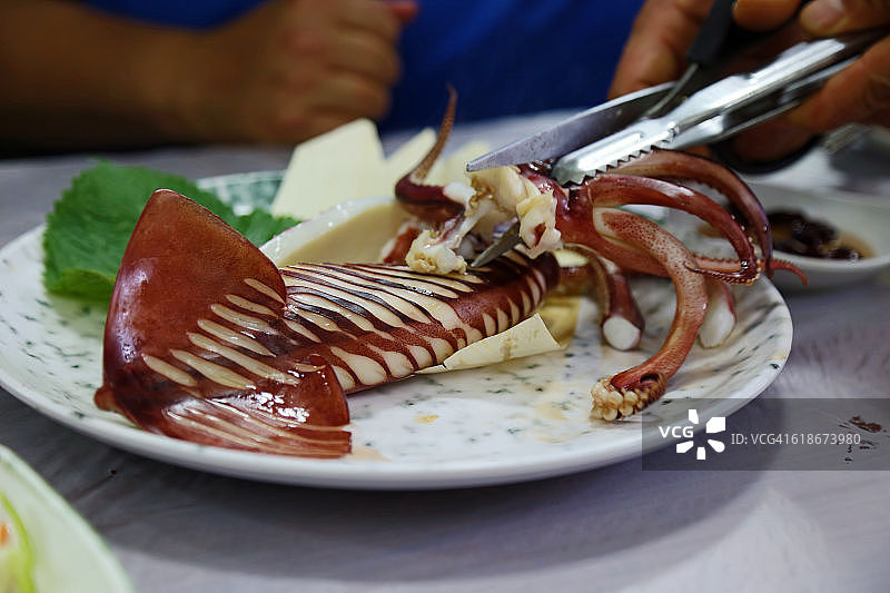 烤鱿鱼，韩国釜山札嘎其市场图片素材