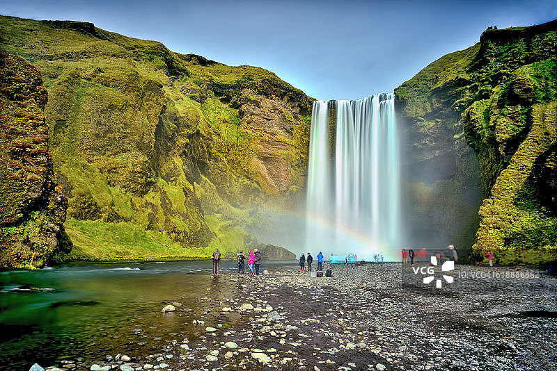 冰岛南部雄伟斯科加瀑布图片素材