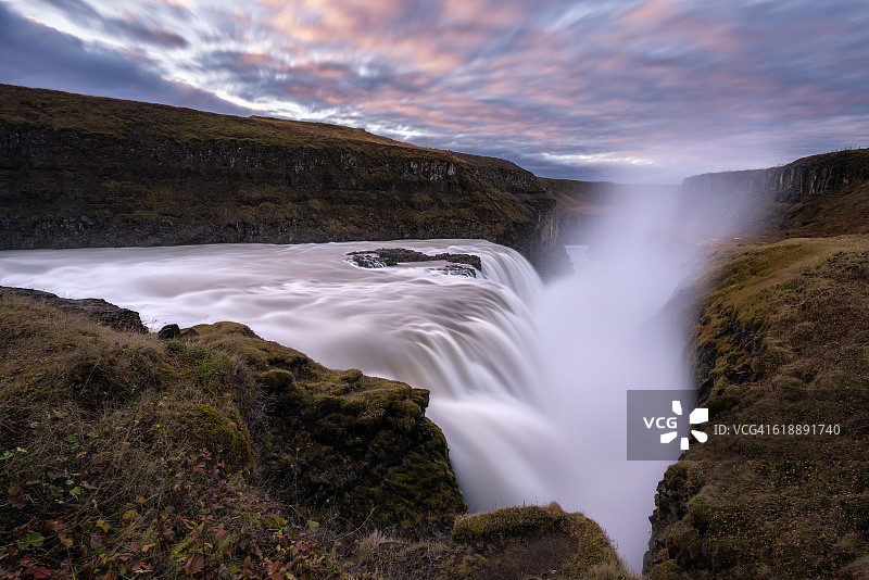 冰岛居尔福斯瀑布图片素材