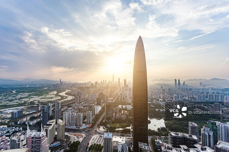 深圳京基100日落图片素材