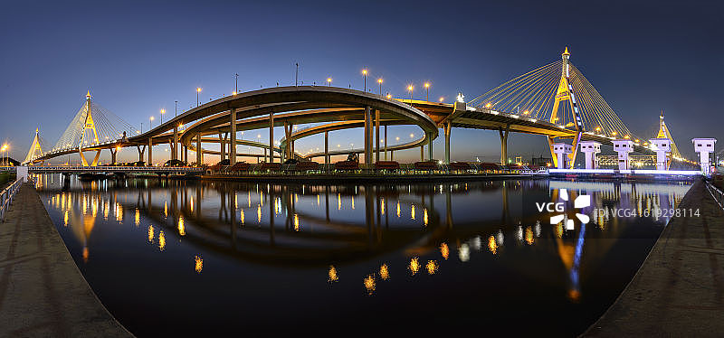 泰国曼谷市的绳桥图片素材