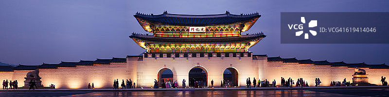 首尔景福宫的暮色图片素材