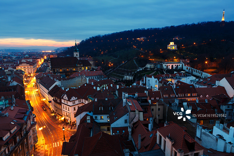 布拉格日落景色图片素材