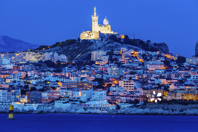 马赛夜景全景图片素材