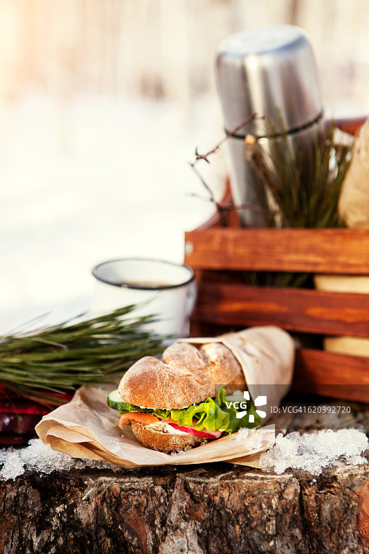 冬季野餐图片素材