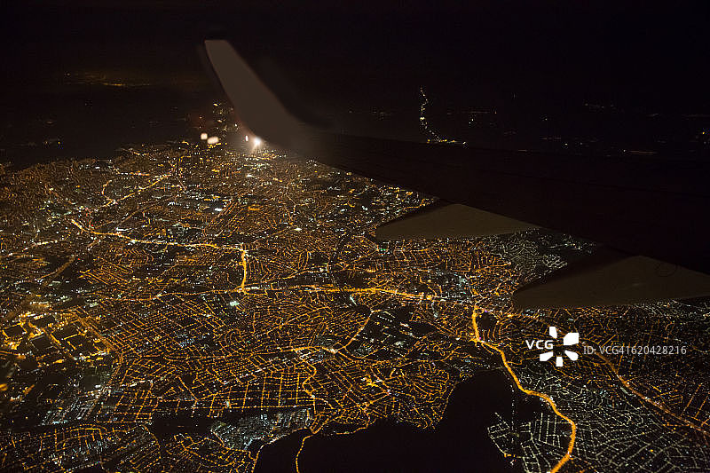 夜晚圣保罗航拍图片素材