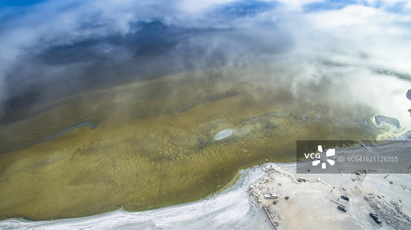 孟买，索尔顿海鸟瞰图图片素材