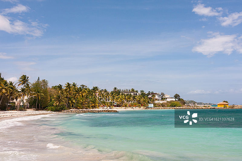 法属瓜德罗普岛的加勒比海滩图片素材