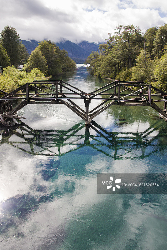 七湖之路上的桥梁图片素材