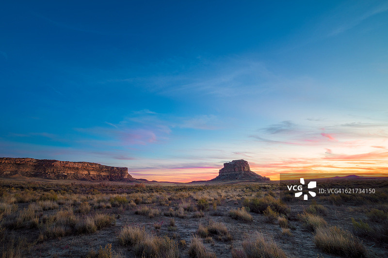 查科峡谷日落图片素材