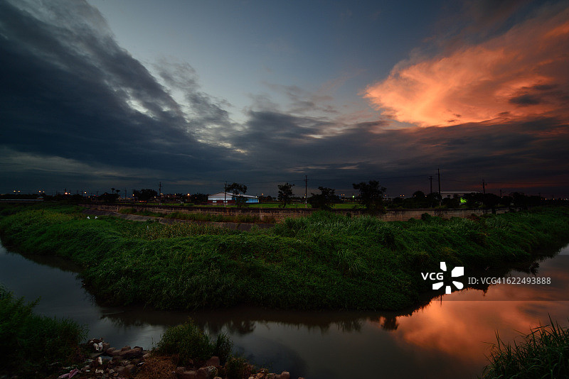 虎尾溪日落图片素材