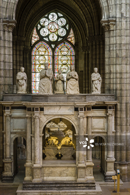 法国的弗朗西斯一世和法国的克劳德，圣丹尼斯大教堂，法国圣丹尼斯图片素材