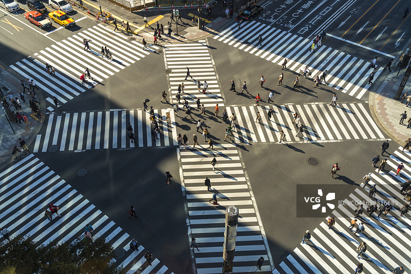 东京银座数寄屋桥人行横道图片素材