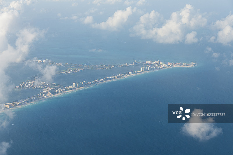 空中俯瞰坎昆图片素材